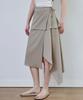 MALOUPE 3116 Crinkle Double Wrap Skirt (Beige)