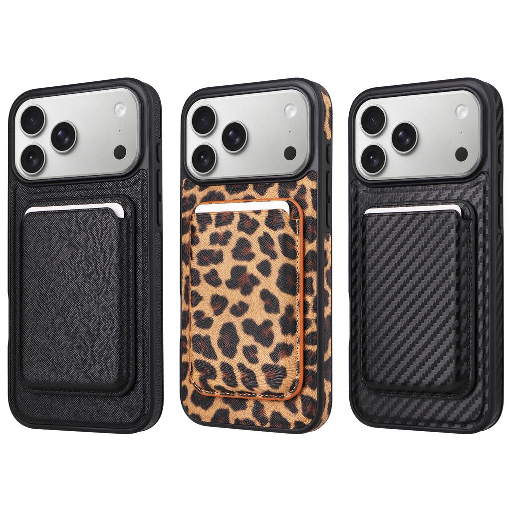 Magnetic Cards Solt Leopard Print Leather Wallet Case For iPhone 17 Pro Max 16 Plus Comfortable Grip Camera Protection Cover
