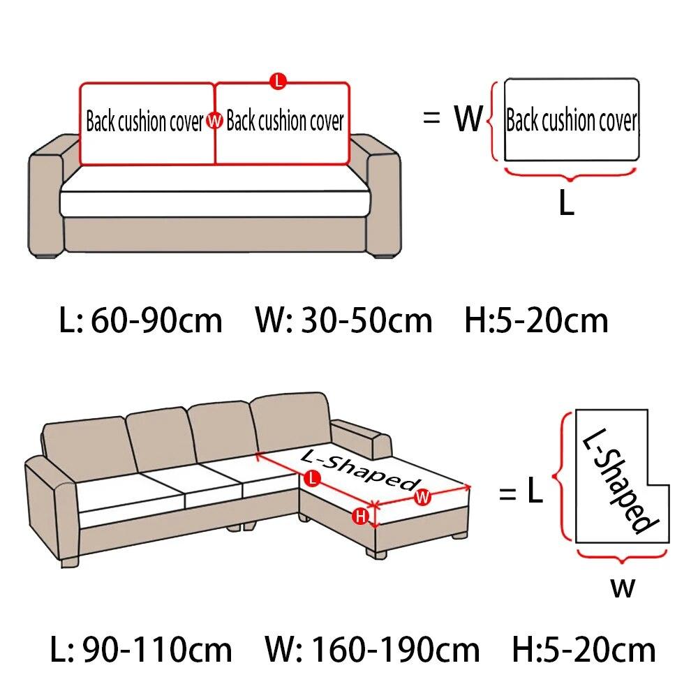 Thick Soft Velvet Plush L Shape Sofa Cover Elastic Corner Armchair Cushion Covers Living Room Couch Protector