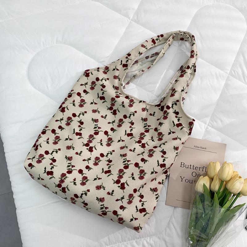 Floral Print Thin Shoulder Bag with Large Capacity