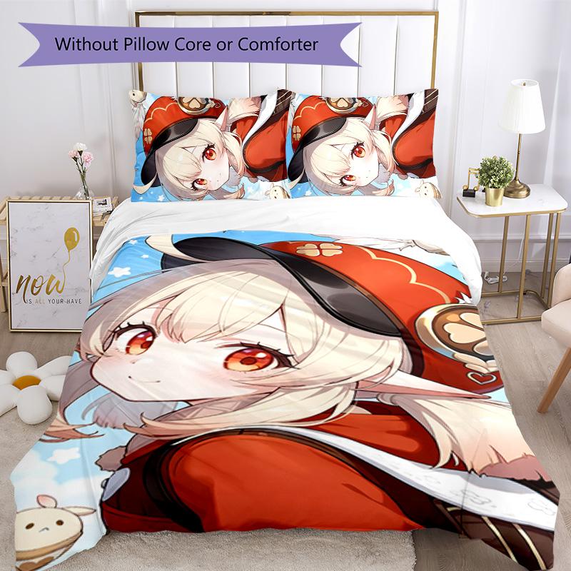 Klee 3pcs Bedding Set Duvet Cover Closure Includes 1 Duvet Cover & 2 Pillowcases for All Seasons Bedroom Home Dorm Decor