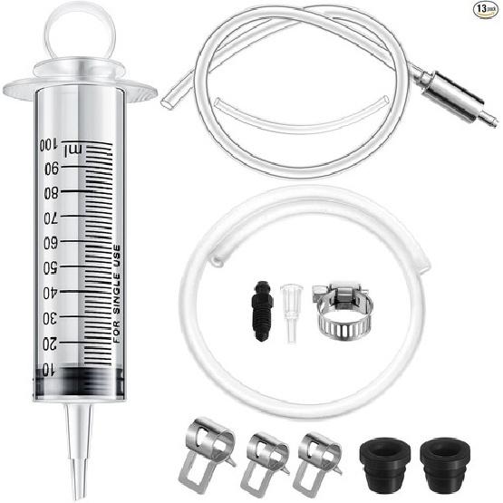 Brake Bleed Kit Hydraulic Disc Clutches Bleeding Kit Includes 100ml Syringe 50cm