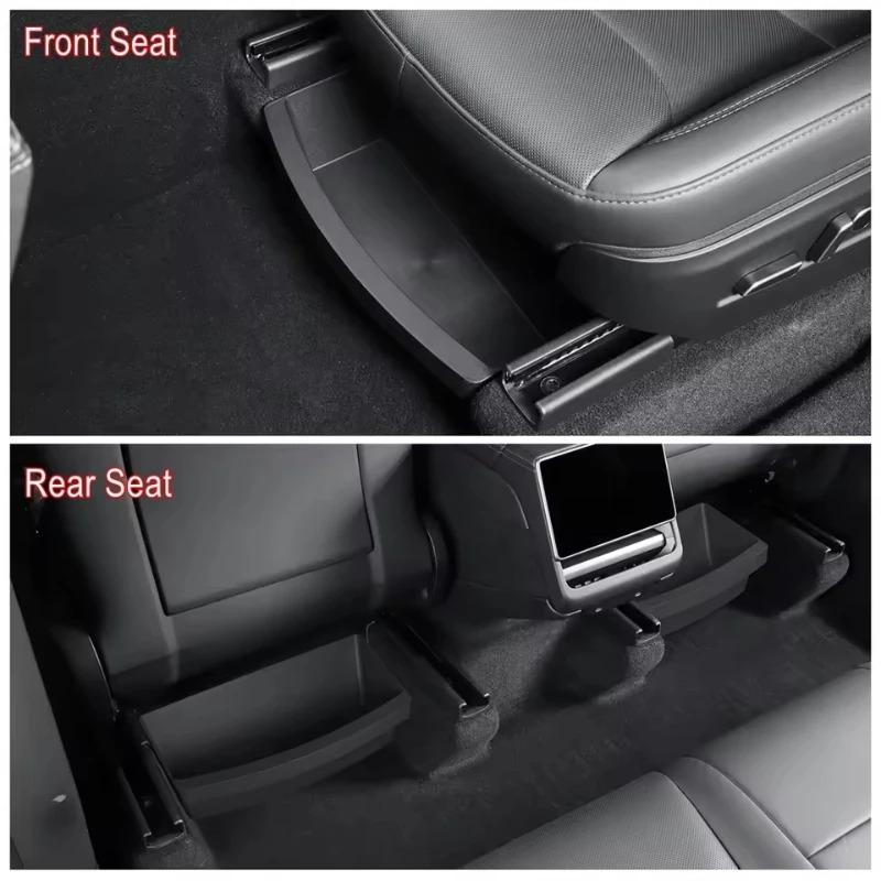 For Tesla New Model Y 2025 Juniper Launch Under Seat Storage Box Case Car Seat Organizer Vehicle Underseat Drawer Tray Accessory