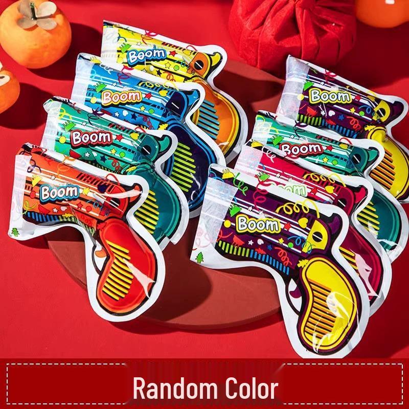 

10 шт. Конфетти-пушка для дня рождения ребенка Автоматическая надувная пушка с лентами Ручная 10 pcs - Includes Extra Glitter Pieces