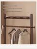 Solid Wood Bedside Table & Coat Rack with Storage Shelf – Indoor Bedroom Floor-Standing Clothes Rack
