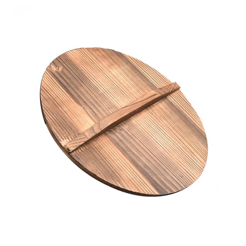 

32cm Chinese Traditional Handmade 100% Iron Wok Thickening Non Coated Round Bottom Pan Wok Cook Large Cooking Pot with Wood Lid