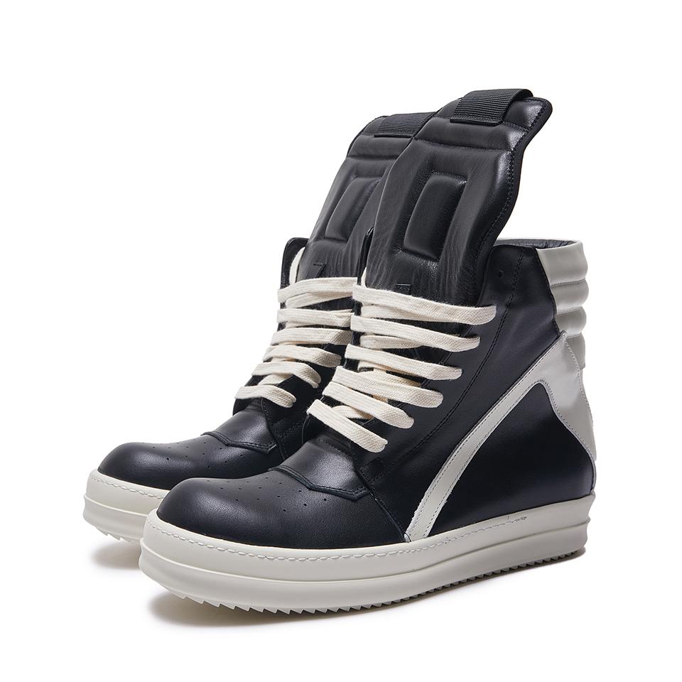 

Men’s Leather High Top Sneakers – Lace-Up Zipper Retro Boots, Thick Sole Designer Casual Shoes, Hip Hop Style for Women 34
