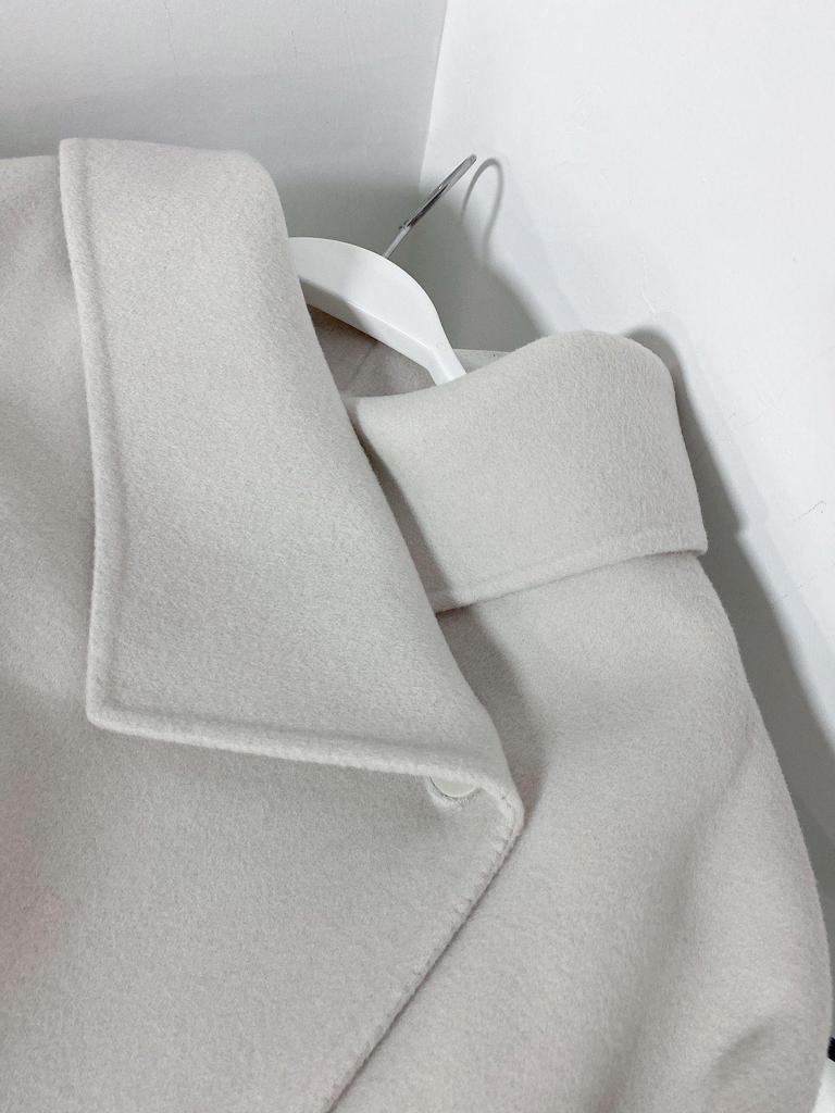 Elegantní oboustranný vlněný kabát střední délky Hepburn pro ženy - podzimní/zimní kolekce