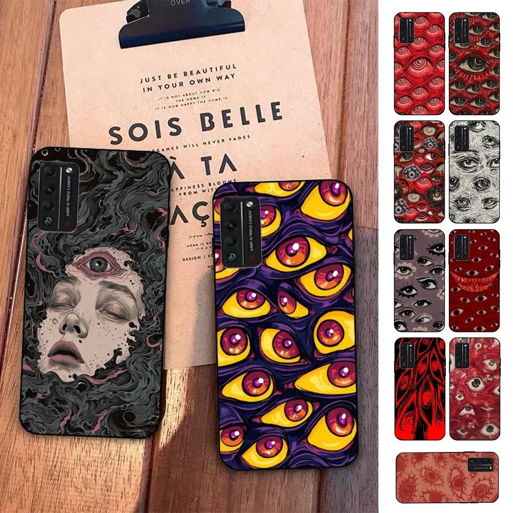 Spooky Scary Red Eye Pattern Phone Case For Huawei Honor 10 Lite 9 20 7A 9X 30 50 60 70 Pro Plus Soft Silicone Cover