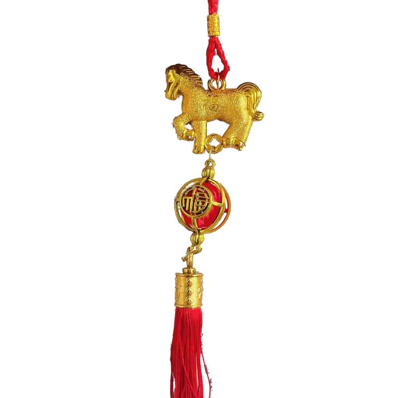 Chinese Zodiac Horse Lucky Pendant Car Hanging Ornament Collectibles Good Fortune Decoration Creative Home Decoration Gifts