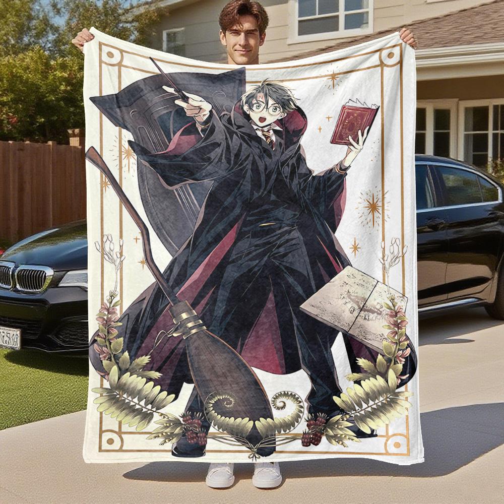 1pc magic broomstick wizard robe Outdoor Flannel Throw Blanket All Season Soft Warmth,Home Decor 1031244