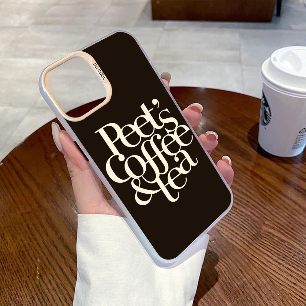 

Cool coffee pattern design Phone Case Gradient IMD Colorful Silver Suitable case for iPhone17 16 15 14 13 12 Pro Max iPhone 14