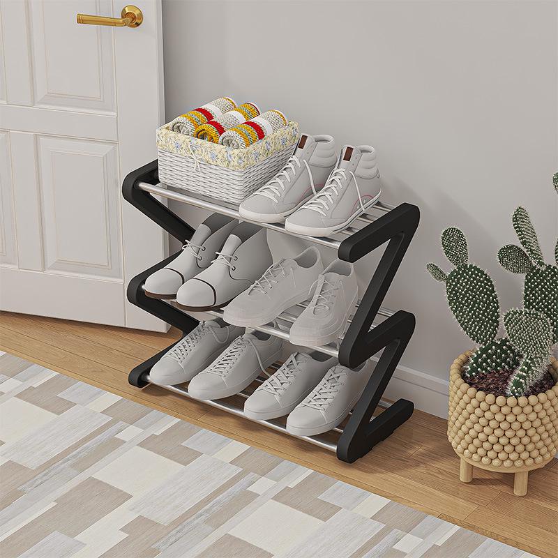 Z-Shaped Multi-Layer Shoe Rack: Dustproof, Compact, Ideal for Dorms, Kids, Home.