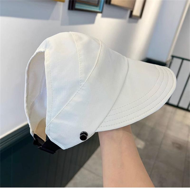 Cappello da sole pieghevole a tesa larga con coulisse, regolabile, estivo, ad asciugatura rapida, con visiera, da pescatore, per donna, cappello da spiaggia