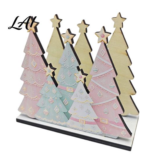 Functional Wooden Art Decor Christmas Theme Napkin Holder Decorative Holiday Paper Towel Stand Table Centerpiece Decoration HD UV Printing Organizer