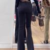 Plus Size High Waist Fleece-Lined Black Flare Jeans for Women