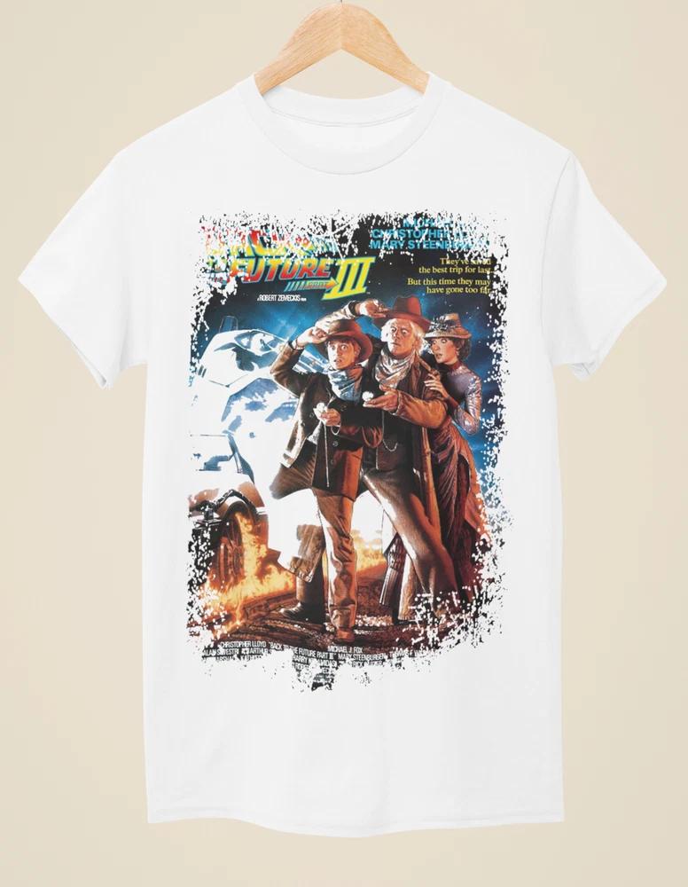 Back To The Future Iii Movie Poster Inspired Unisex White TShirt S