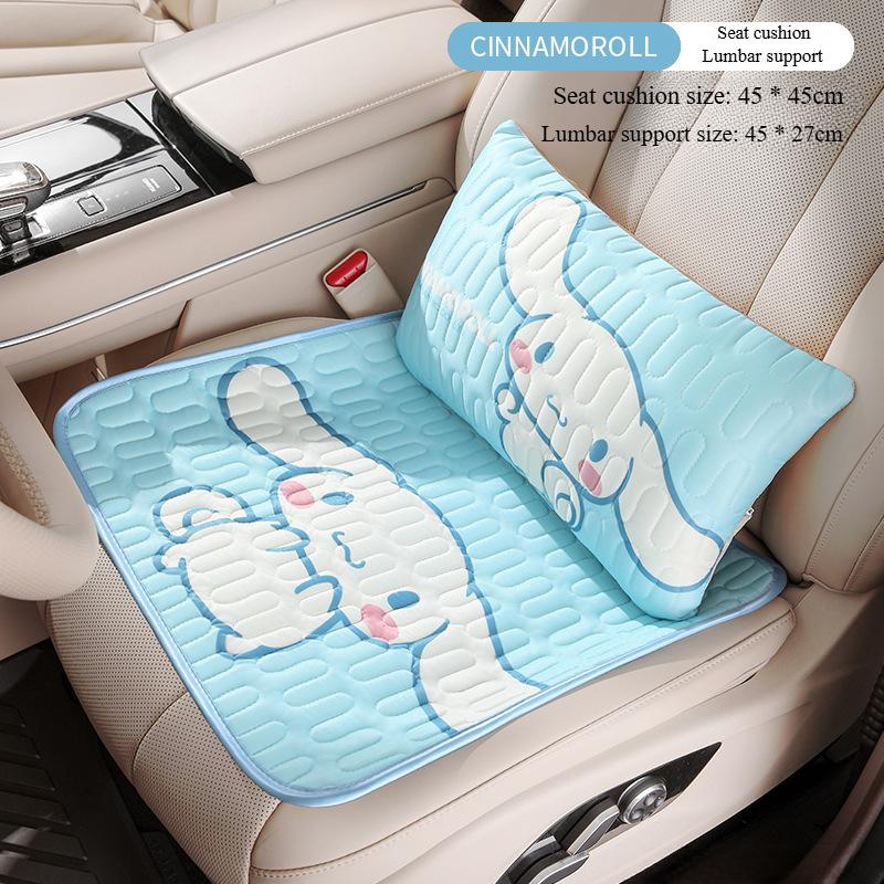Sanrio Kuromi Car Seat Cushion Summer Ventilation Breathable Latex Cooling Pad for Vehicle Seats Comfortable Support
