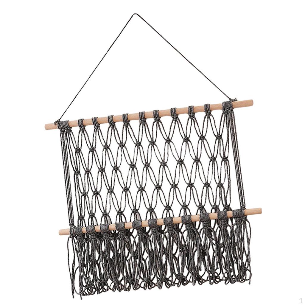 Boho Makramee Wandorganizer Buchstaben Buch Bauernhaus Dekor Quaste Hängend für Kinderzimmer