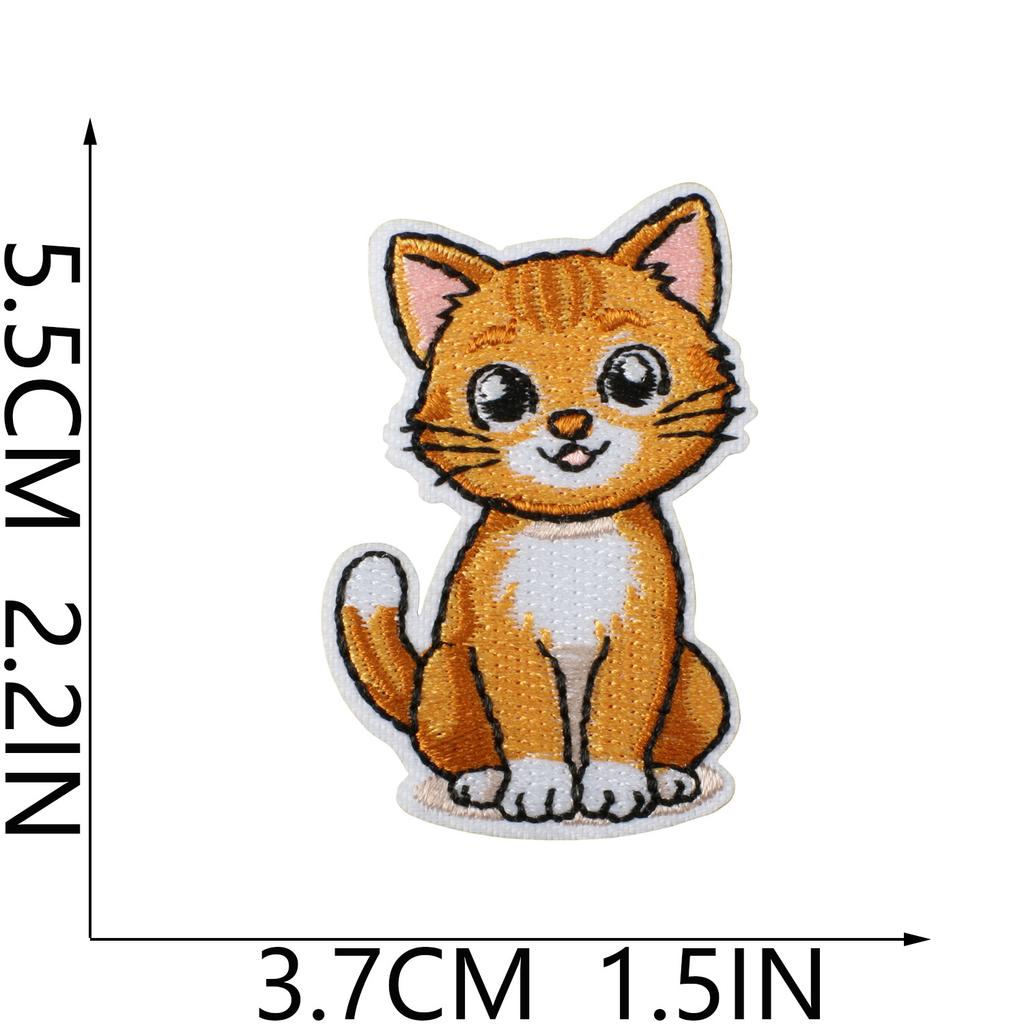 Cat Party Embroidery Cloth Sticker Ironing Cartoon Kitten Embroidery Label Tide Play Bag Decoration Patch Sticker Cute Meow Meow