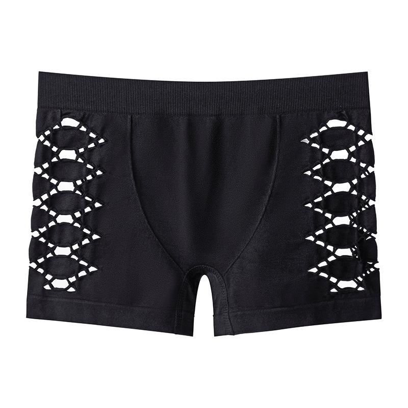 Women's Simple Solid Color Geometric Hollow Boxer Briefs Comfortable and Breathable Women's Underwear