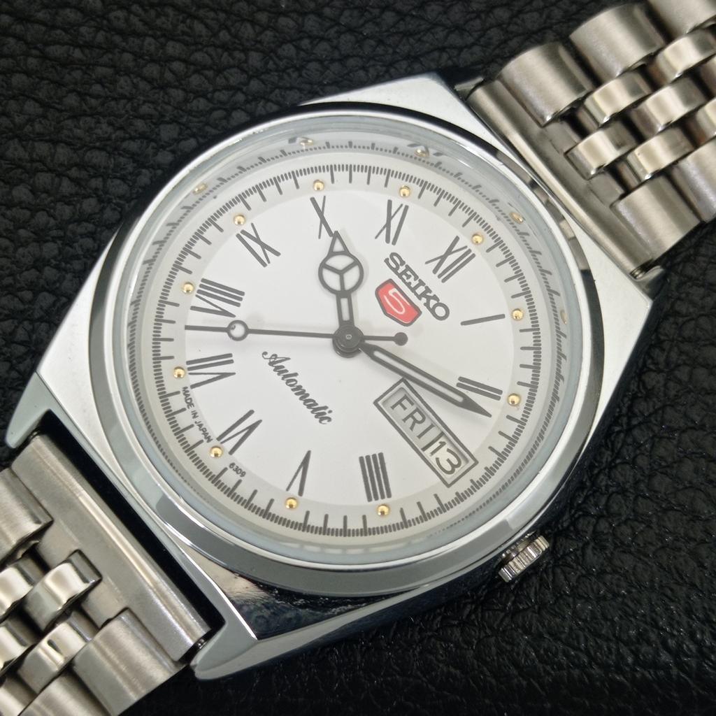 JAPAN VINTAGE REFURBISHED SEIKO 5 AUTOMATIC MENS ROMAN FIGURE WATCH a442658-1
