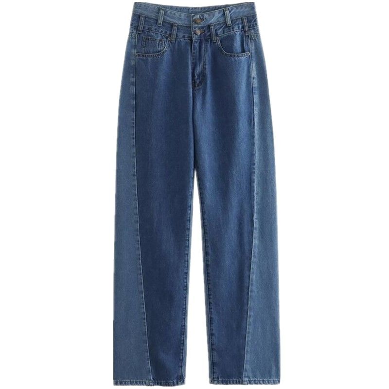 

Модный стиль Лето Новый Женский Стильный Прилегающий Универсальный Контрастный цвет Высокая талия Прямой Деним 4110243 400 Blue M