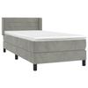 3130997 vidaXL Lit à sommier tapissier et matelas Gris clair 90x200 cm Velours