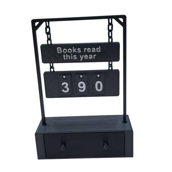 3D Printed Hanging Book Counter Book Read This Year Tracker Reading Target Display Number Sign Shelf Desk Decoration Book Lovers Gift
