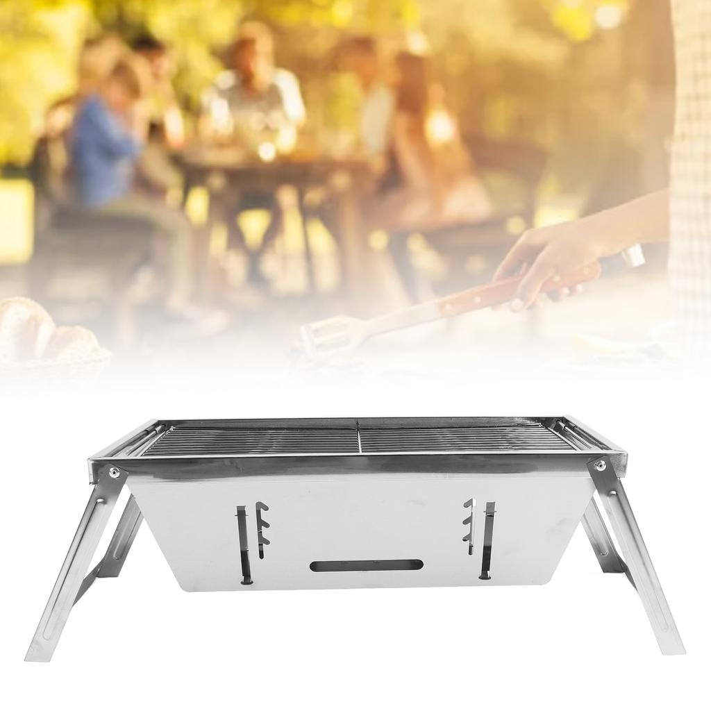 Camping Smoker BBQ Grill Portable Multi Functional Stainless Steel Charcoal BBQ Grill Fo