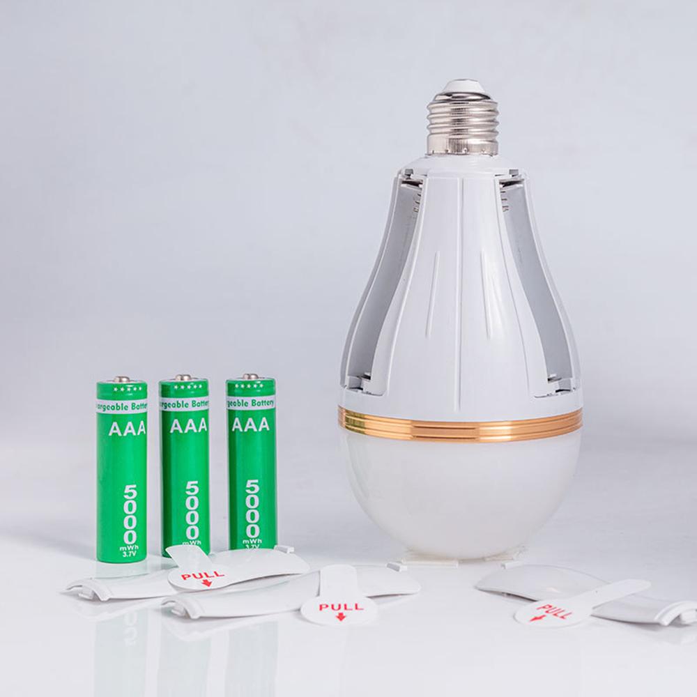 1PC 15W LED Bulb Smart Charging Light Bulb Chip Power Failure Emergency Home 18650 Battery No Flicker Detachable Emergency Bulb