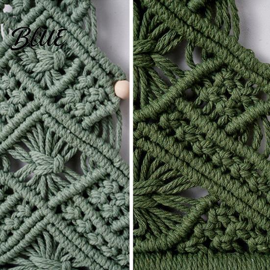 Star Pattern Wall Tapestry Hand‑Woven Christmas Tree Hanging Boho with Wooden Beads & Handwoven Cotton Star Xmas Art Decor for Home Farmhouse