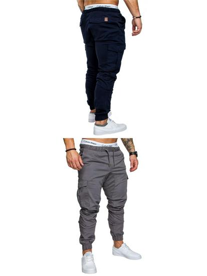 Men's Casual Multi-Pocket Workwear Long Pants - Woven Fabric