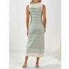 Spring/Summer New Slim Intercolored Women's Knitwear Striped Long Skirt Fashion Dress