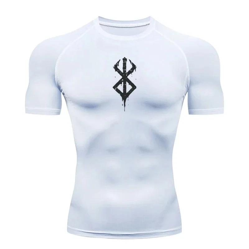 Compression Shirt Man Gym Anime Berserk Fitness Gym Sport Running T-Shirt Rashgard Tops Quick Dry Short Sleeve T-Shirt For Men