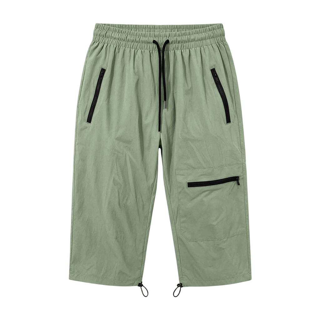 Women Outdoor Hiking Pants Quick Dry Lightweight Capris with Adjustable Waist and Zipper Pockets for Running Fitness Sports