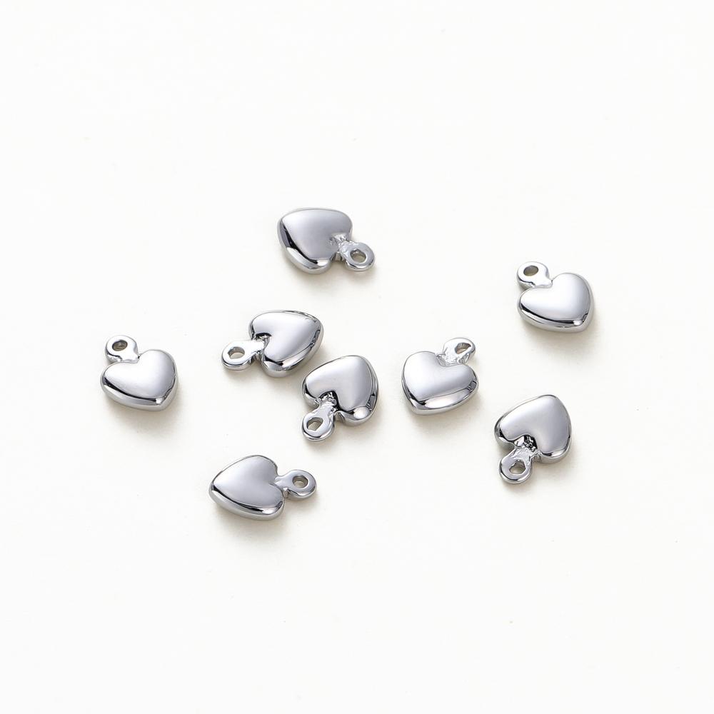 20PCS 14K 18K Gold Color Plated Brass Mini Heart Pendants For Jewelry Making Handmade DIY Earring Charms Findings Components