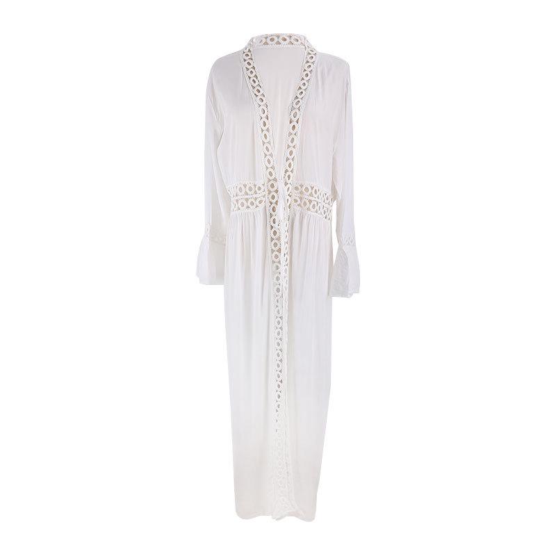 Seaside Cotton Beach Dress: Loose Bikini Cover-up, Sun Protection Shawl, Cardigan for Spring.