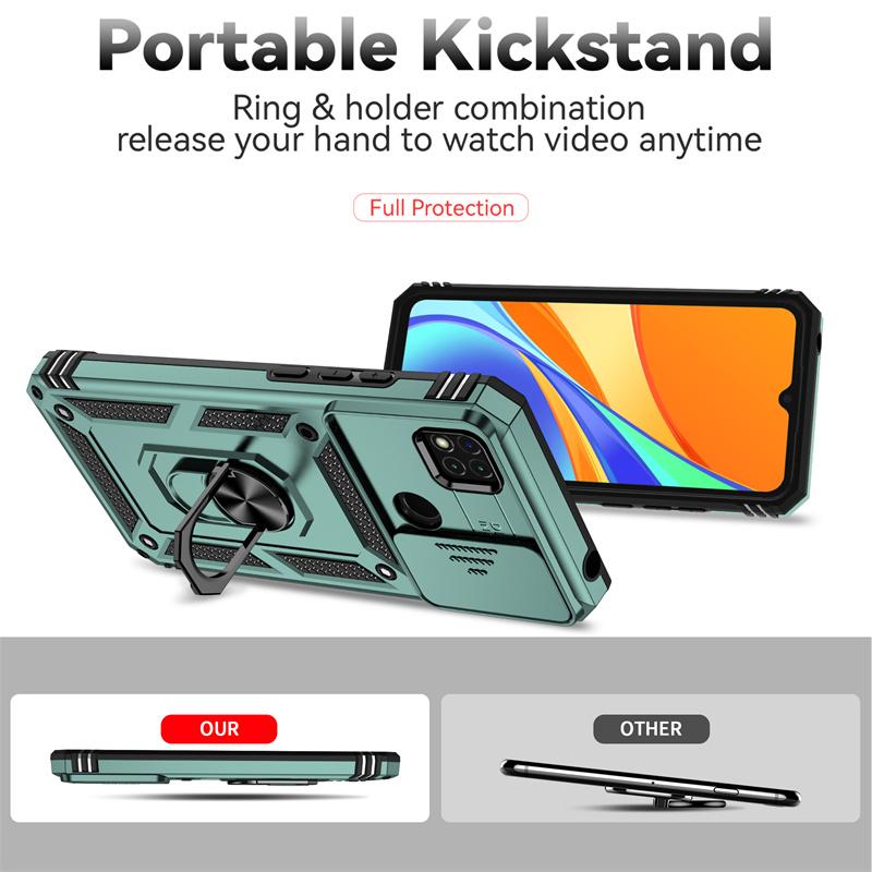 For Redmi 9C Case Shockproof Armor Magnetic Car Holder Ring Phone Case For Xiaomi Redmi 9C 9 C Redmi9C Camera Protect Back Cover