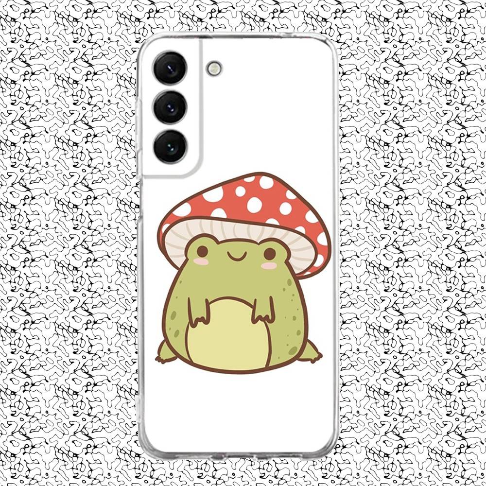 Cute Frog Phone Case For Samsung S24,30,21,22,23,20 FE,lite,PIus,Ultra,5G,Note,9,10 Transparent Cover