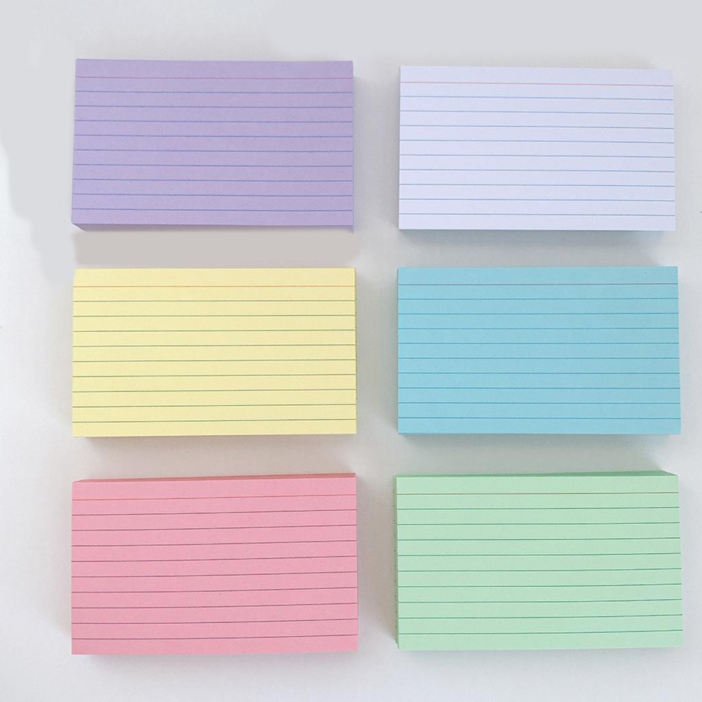 50 Sheets Colorful Note Paper 3x5Inch Wide Lined Study Card Note Card Pocket Notecards for Writing Noting Journaling