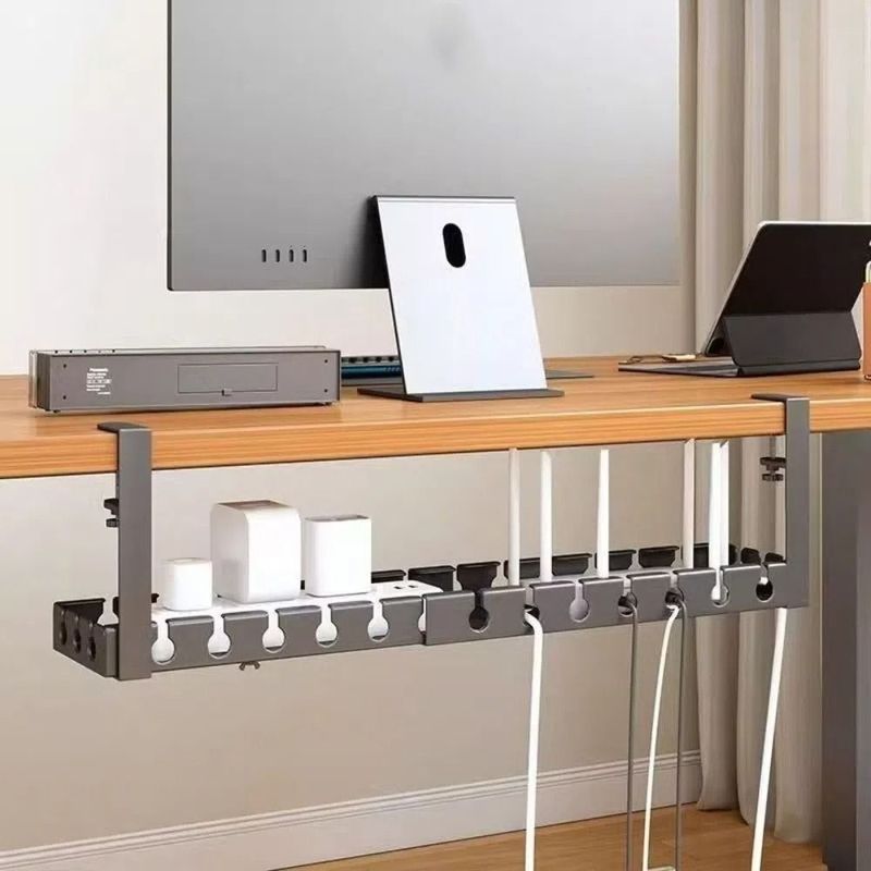 Extendable Under Desk Cable Management Tray Sturdy No Drilling Cord Hider Raceway Space Saving Wire Organizer Cable Tray