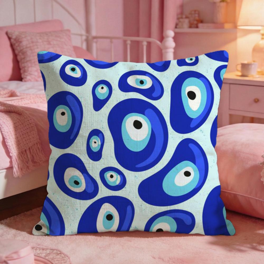 Symbol EEvil Eye Symbol Cushion Cover Premium Comfort Reversible Pillow Cove Two in One Design for Any Room  Car Interior