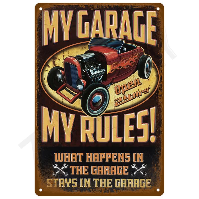 Retro Wall Art Bar Accessories Mancave Tin Sign Room Luxury Home Decor Item Decorations Metal Signs Vintage Metal Plates Posters