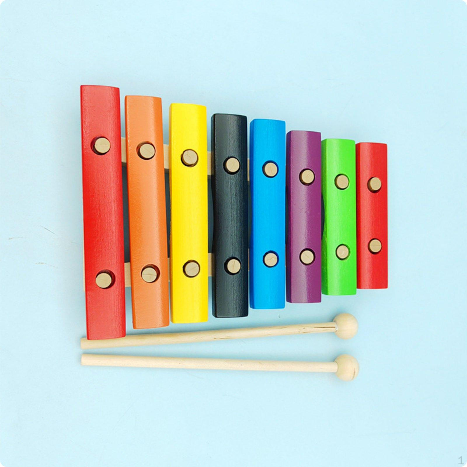 Wooden Xylophone Early Learning 8 note Hand Knock Piano Educational Music Instrument for Little