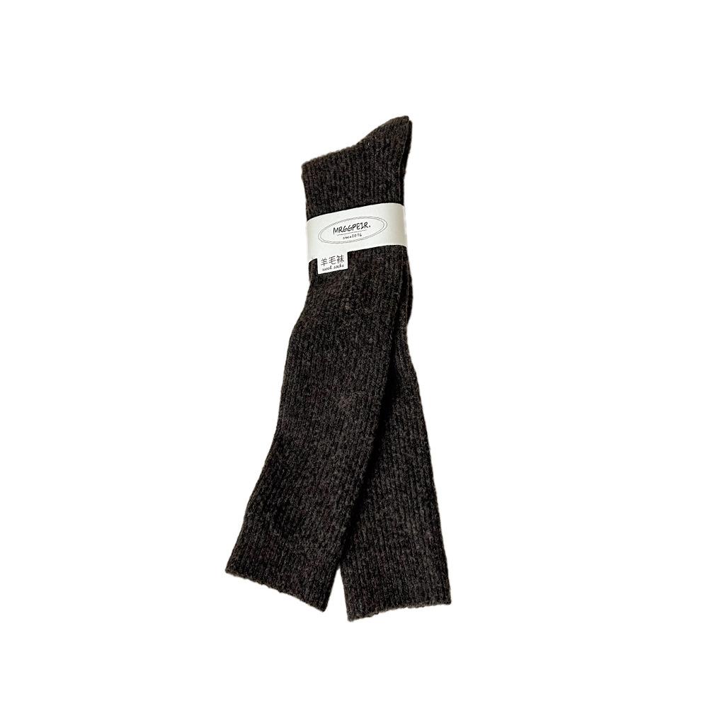Calf Socks for Women, Autumn and Winter Wool Socks for Women, Pile Mid-calf Socks, Solid Color Thickened Warm Pile Long Socks