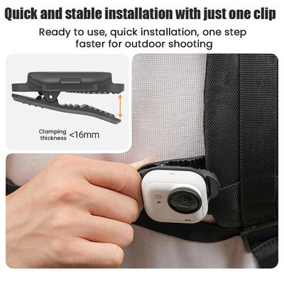 Magnetic Backpack Clip Mount for Insta360 GO Ultra Hands-free Quick Release Action Camera Holder Sports Camera Accessory