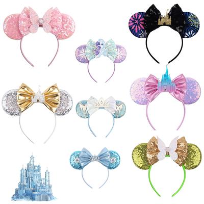 Disney Glänzendes Schloss Mausohren Stirnband Jungen Mädchen Festival Party Cosplay Haarband Frauen DIY Haarschmuck Cartoon Geschenk