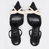 Brand Designer Heels for Women Fashion Pointed Toe Mesh Bling Bow Summer Sandals Elegant Banquet Back Strap Party Shoes Ladies
