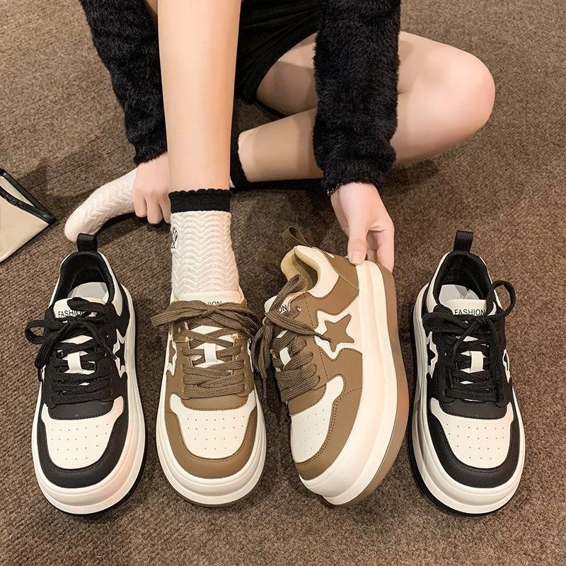 Fashion Leisure Woman Sports Shoes Summer Hot Sell Trend Women's Platform Walking Shoes Fashion Star Skateboard Shoe Flat Footwear Tenis